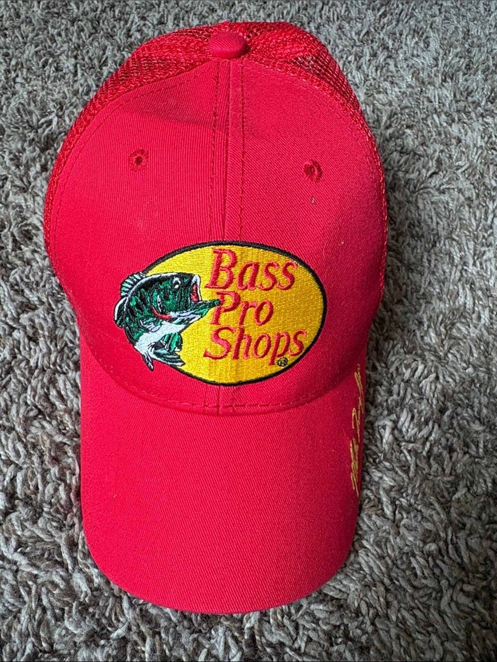 Chase Authentics Red Bass Pro Shops Logo Trucker Hat